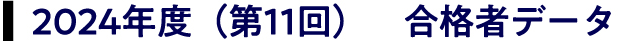 2024年度（第11回）　合格者データ